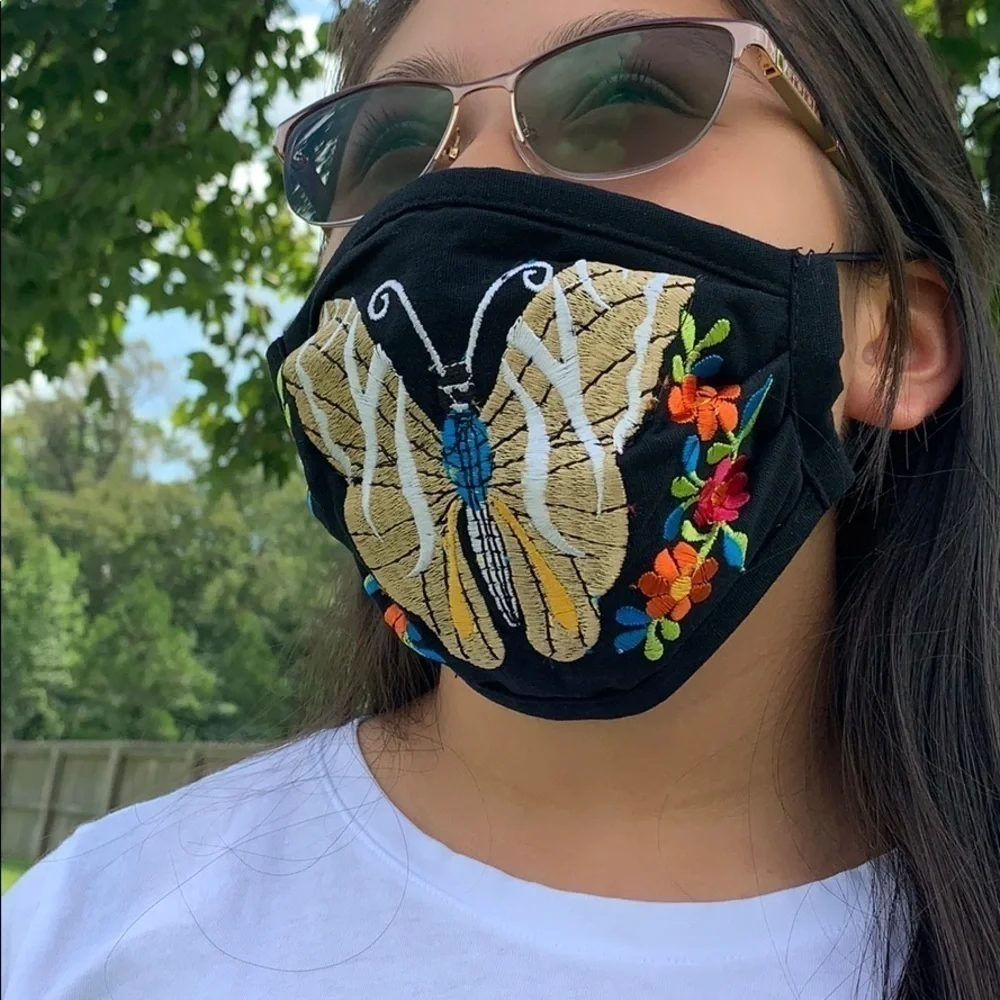 - Reusable Handmade face mask embroided Mexi….